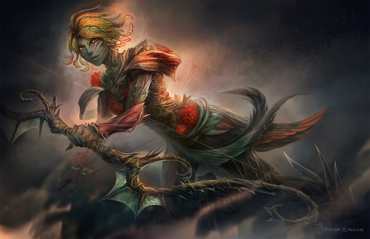 Commission of the client's Guild Wars 2 sylvari character.