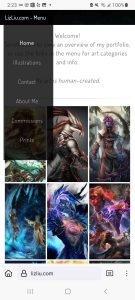 Menu expands upon clicking the topbar button.