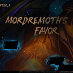 Page crop showing the title for Chapter 3 of "The Harbinger's Path" Guild Wars 2 fan comic. Text reads: "Chapter 3: Mordremoth's Favor"