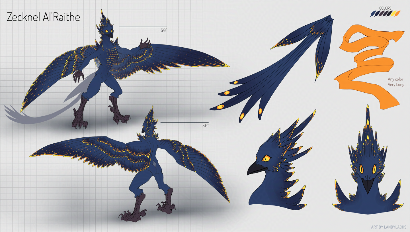 Earlier version of the above ref sheet; with color.